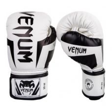 Боксерские перчатки VENUM ELITE BOXING GLOVES - WHITE/BLACK